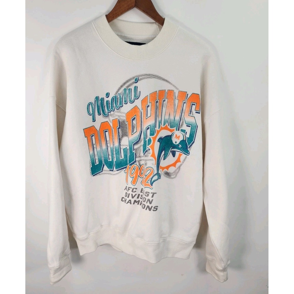 Abercrombie & Fitch Miami Dolphins NFL Unisex M Oversize Ivory Sweatshirt